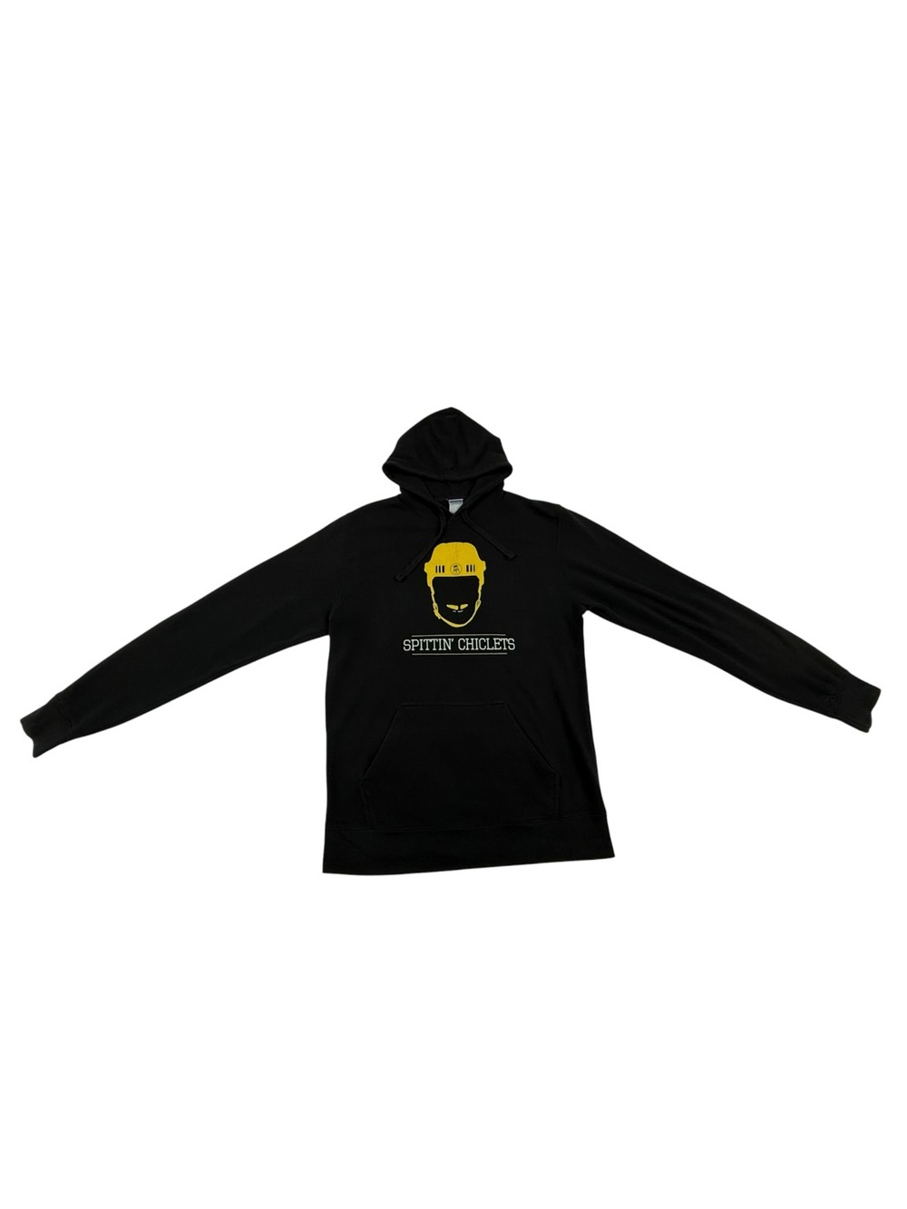 Barstool Sports Spittin Chiclets Hockey Graphic Pullover Hoodie Sweatshirt Black